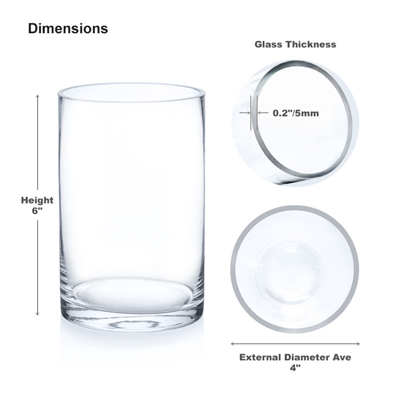 Glass Table Vase, 6" H x 4" W x 4" D