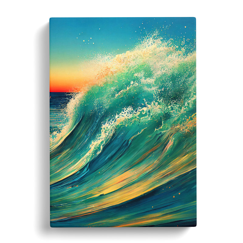 Seascape Painted Ocean Vol.4 - Wrapped Canvas, 60cm H x 40cm W x 3cm D