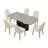 6 - Person Sintered Stone Tabletop Dining Table Set With Upholstered Pu Leather Chairs-1837590022-1826485945