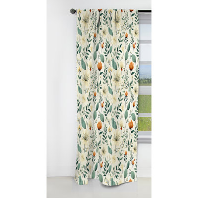 Minimalist Botanicals - Rideau floral - Rideau floral occultant en velours - 1 panneau