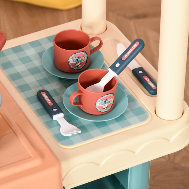Kids Kitchen Food Stand with Play Food, Cash Register & Accessories – Pretend Play Set for Ages 3-6