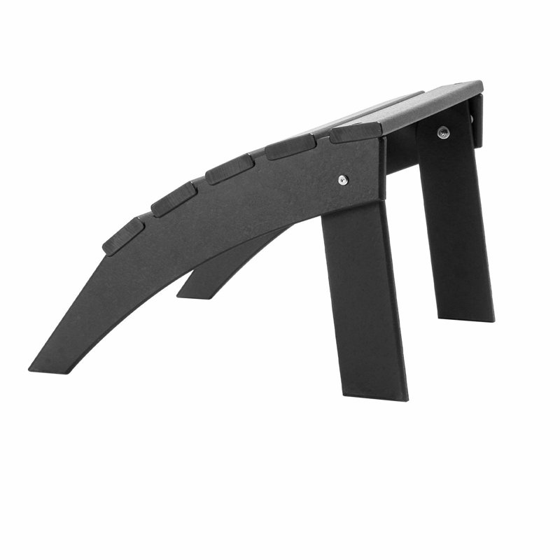 Repose-pieds de patio noir pliable Adirondack, matériau en PEHD, l 18,7 po x l 19,7 po x H 13 po