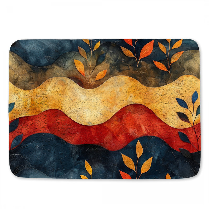Tapis de bain Wavy foliage Nature, L 17 po x L 24 po