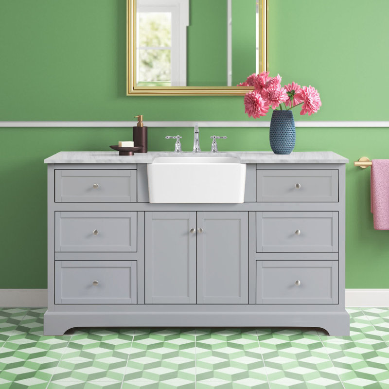 Ensemble de meuble-lavabo simple 60 po Pardue, Gris