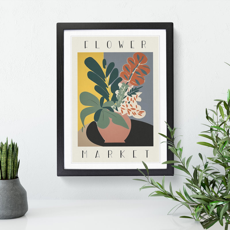 Flower Market Exhibition Advertisement No.6 1 Piece Single Picture Frame Wall Art, 34cm H x 25cm W x 2cm D