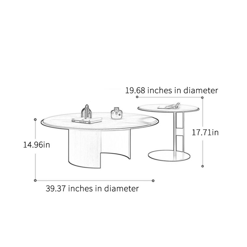 Modern simple design sense coffee table, 14.96" H x 39.37" L x 39.37" W