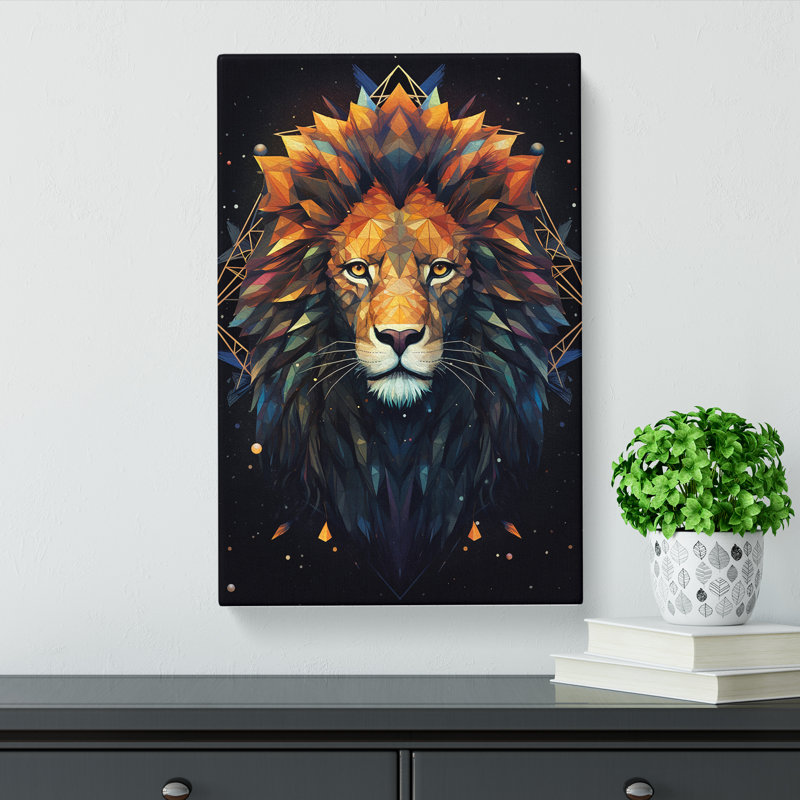 Leo Zodiac Geometric - No Frame Print, 60cm H x 40cm W x 3cm D