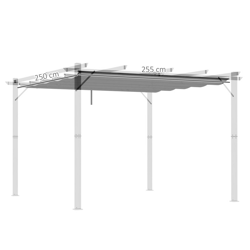 17 Stories Fabric Replacement Canopy for Pergola, 6cm H x 250cm W x 255cm D, Light Grey