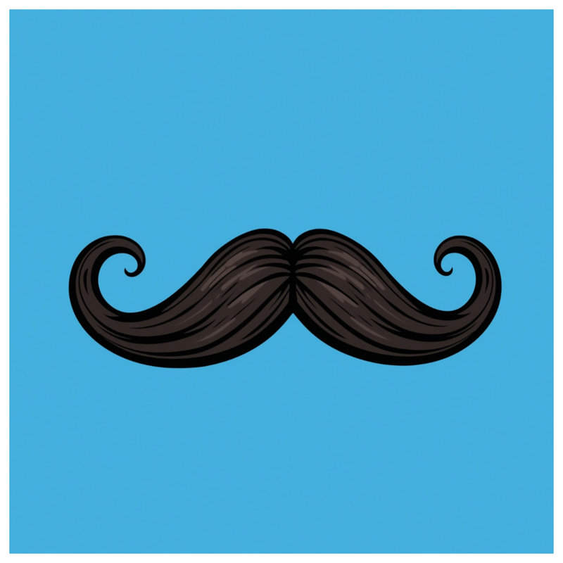 Curled Black Moustache Blankets, 60in W x 80in H