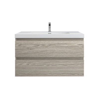Ensemble de meuble-lavabo mural simple l 36 po Deboser