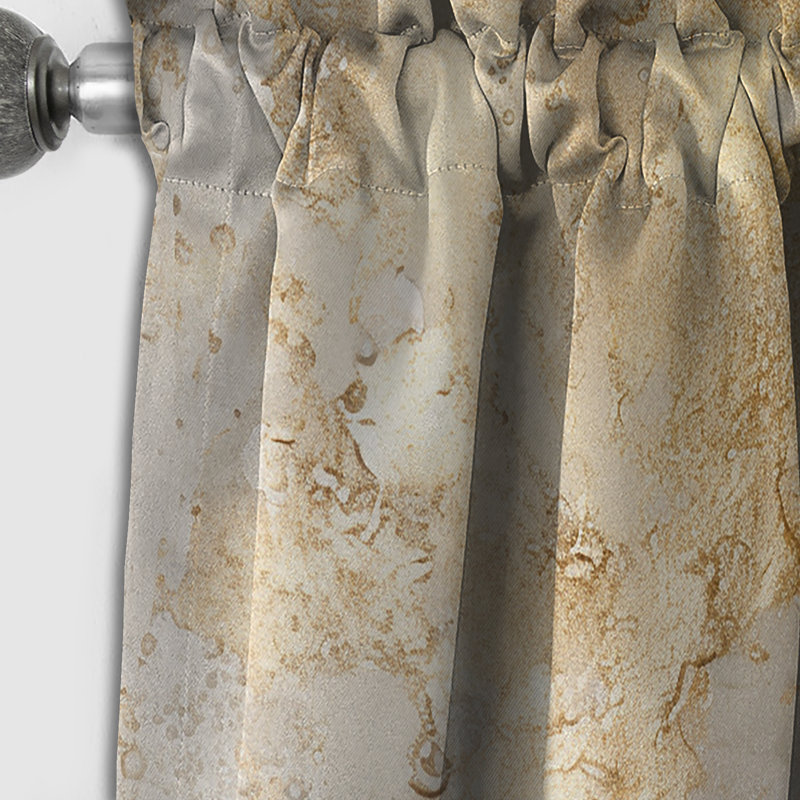 Fizzs beige et doré fantaisie - rideau abstrait occultant moderne - 1 panneau, L 52 po x L 108 po