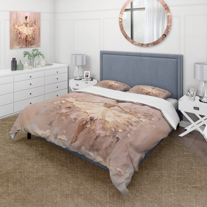 Ensemble de housse de couette beige or et minimalisme Ballerina II - Ballet, Housse de couette très grand et 2 très grandes t