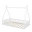 Lit simple en bois avec clôture-897621364