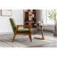 Chaise de loisirs avec accoudoirs et pieds en bois massif, chaise d'appoint Mid-Century moderne