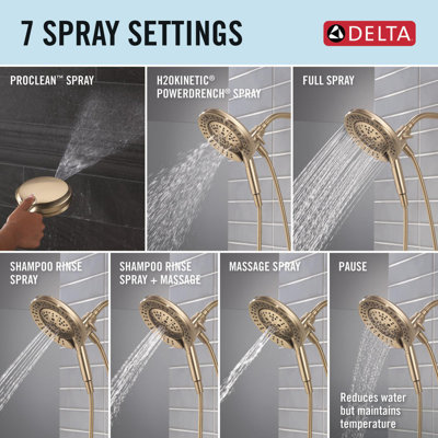 7-Setting In2ition 2-in-1 Dual Shower Head with ProClean Spray