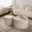Tables gigognes beiges et blanches - Table de bout de salon Wave Stripe