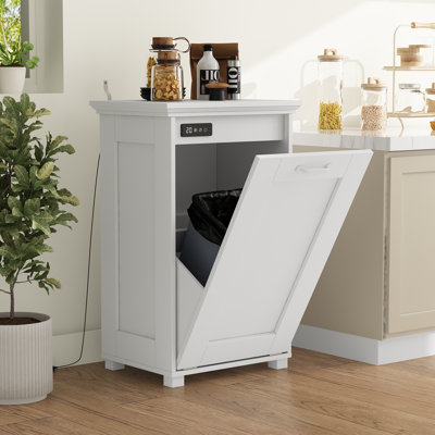 Armoire à poubelle blanche cachée avec désodorisant à l'ozone