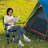 360° Swivel Camping Chair Portable Foldable Chair , With Mesh Cup Holder And Storage Pockets