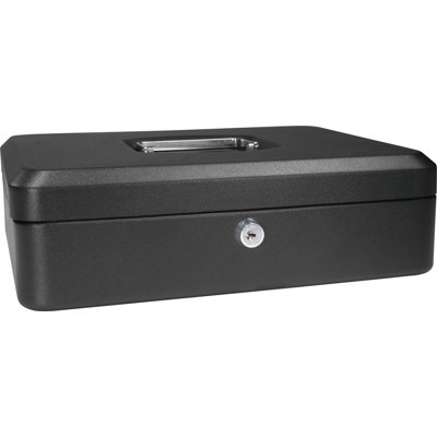 12" CASH BOX W KEY LOCK BLK