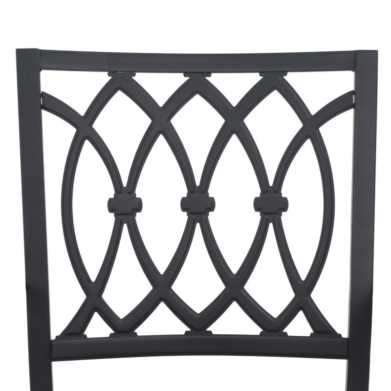 Ensemble de salle à manger d'extérieur 5 pièces avec trou pour parasol, antirouille, conception à lattes ergonomique pour le style moderne de jardin, de terrasse et de piscine