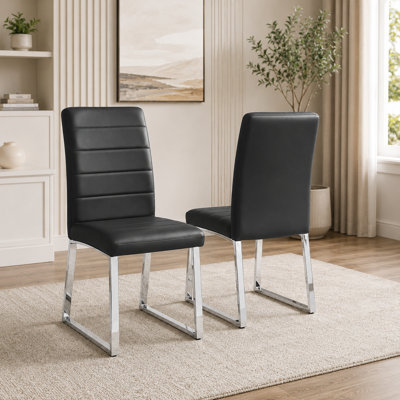 Vesta Modern Faux Leather Upholstered Dining Chairs (Set of 2)