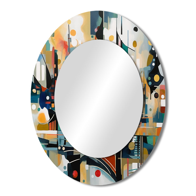 Transcending Reality II - Green Oval Wall Mirror Decor, 43" x 33"