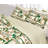 SLEEPBELLA Comforter Queen Size, 600 Thread Count Cotton White Printed With Green & Brown Geometric Comforter Set, Down Alternative Bedding Set 3Pcs(Queen, Green Geometric)-122432892-122432890