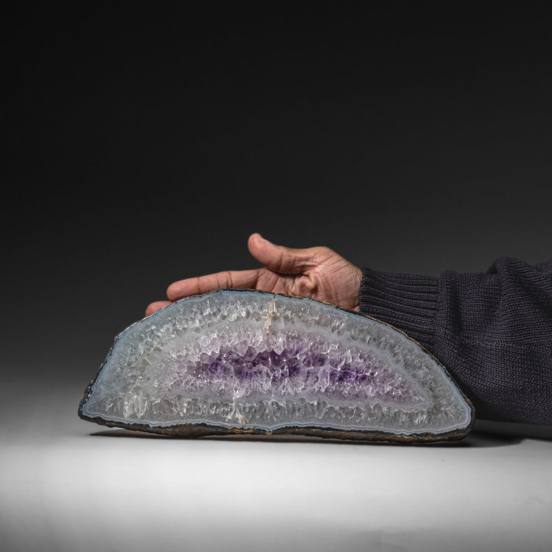 Genuine Amethyst Geode Slice From Uruguay (3 Lbs)
