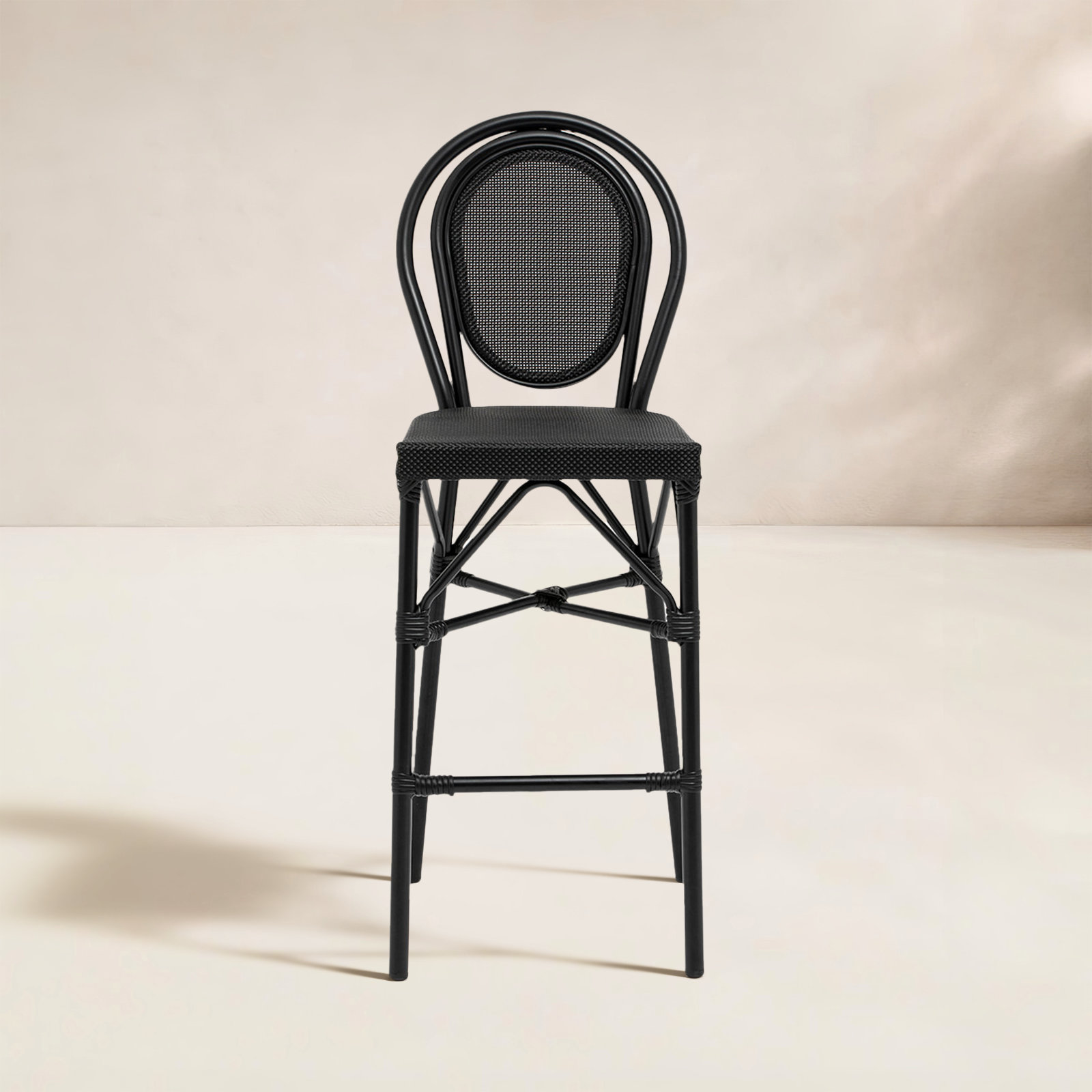Abode 45.28'' Outdoor Bar Stool, Black