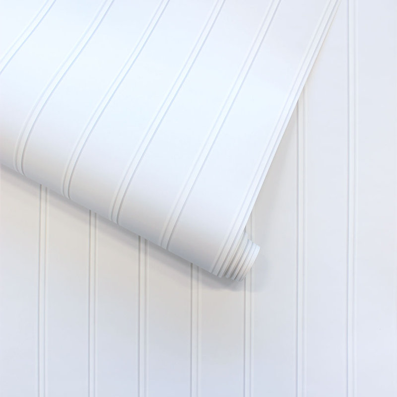 Beadboard Peel and Stick Wallpaper, White