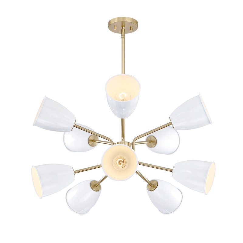Lustre sphérique spoutnik à 10 lumières Kynthia, Blanc