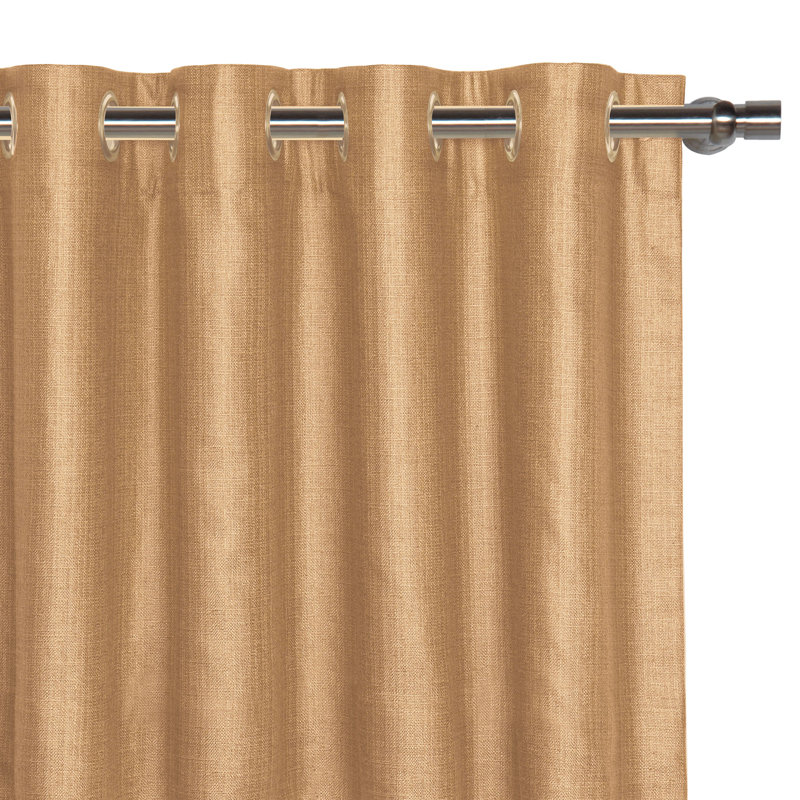Meridian Solid Weave Room Darkening Curtain, 48" x 84", Cashew
