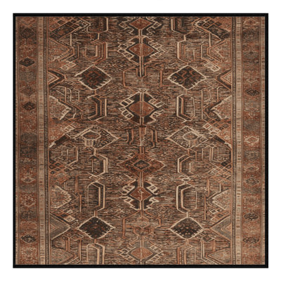 Machine Washable Persian Brown Area Rug