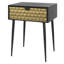 Set of 2 Jupiter Metal 1-Drawer Bedside Tables, Black with Gold-Effect Drawer
