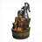 Fountains 5-Tier Vintage Rustic Cascading Water Fountain with LED Lights, 25.5"H for Indoor Outdoor Decor | Concrete / Cement | Walnut Brown