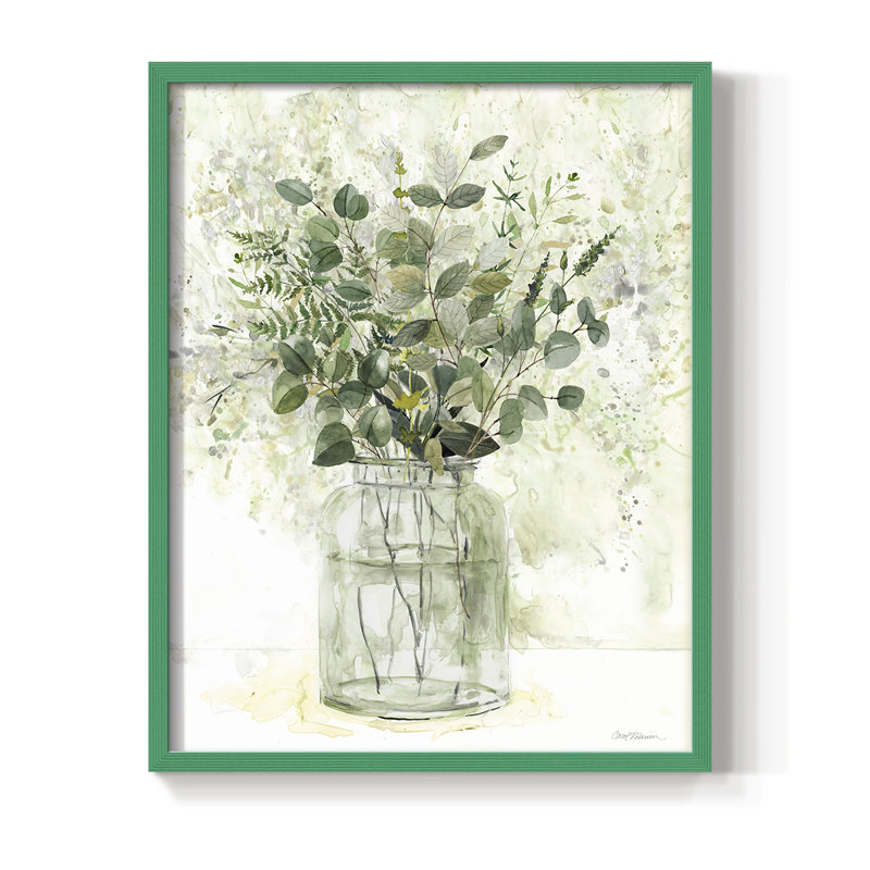 «Delicate Greenery II», reproduction encadrée - bois massif, Vert, H 10 po x l 8 po