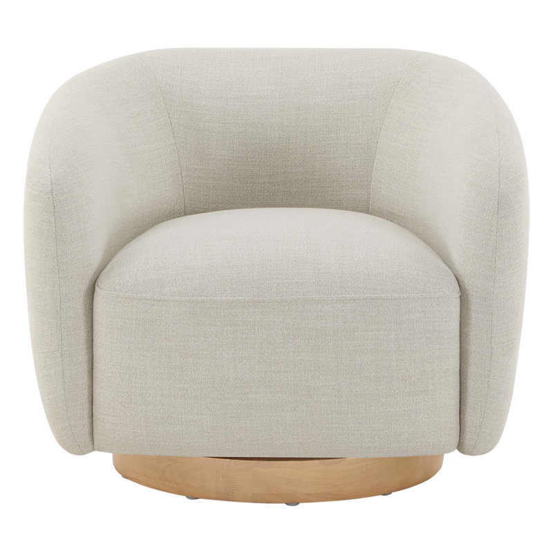 Upholstered Swivel Barrel Accent Arm Chair