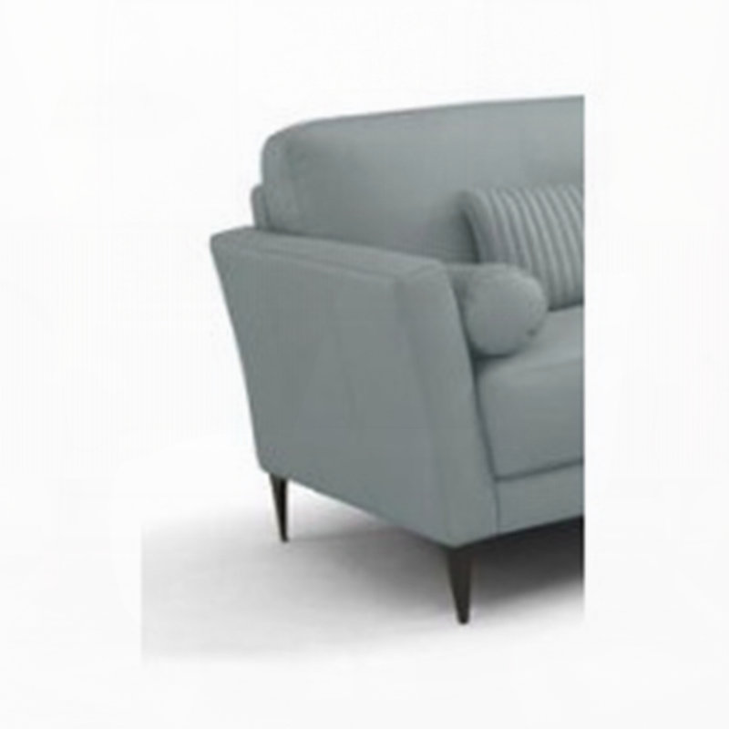 Causeuse moderne avec 5 coussins, Bleu clair, similicuir gris clair