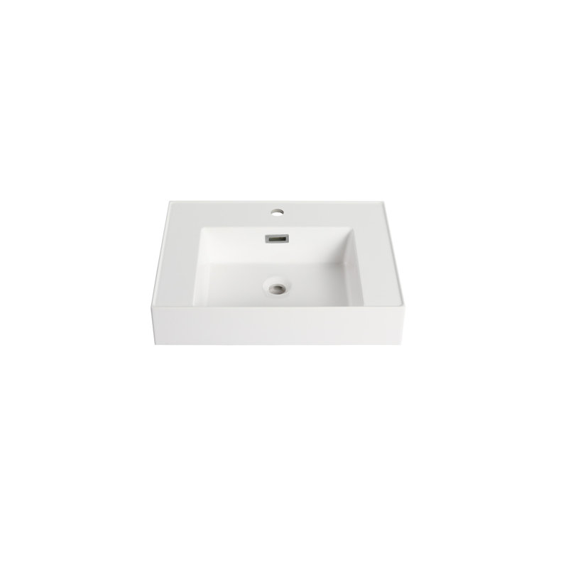 Lavabo en résine pour meuble-lavabo, comptoir de meuble-lavabo seulement