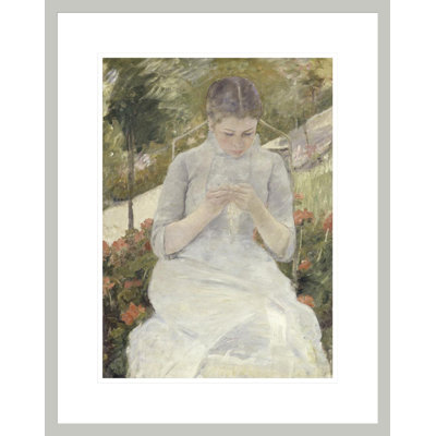Girl in the Garden by Mary Cassatt -Framed Giclee Print