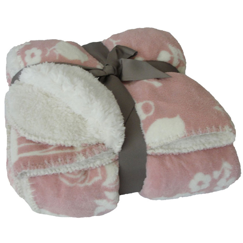 Jeté en molleton Sherpa, Rose