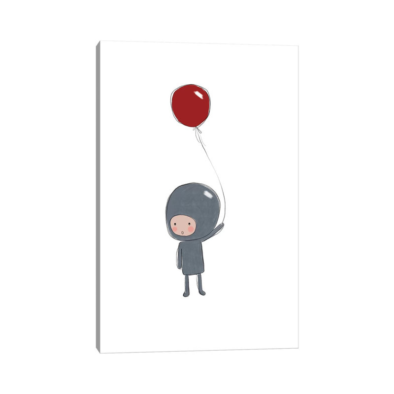 Astronaut Balloon 1 Piece Wrapped Canvas Wall Art, 66.04 cm H x 45.72 cm W x 3.175 cm D