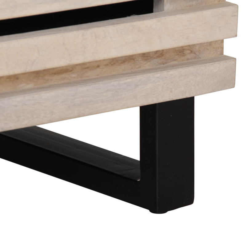 40cm W Steel Bedside Table, Natural
