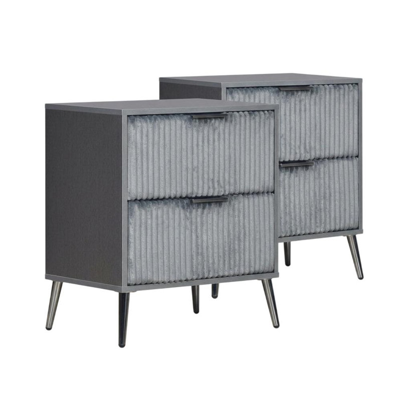 Table de chevet Kiersha, Gris