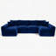 Canapé modulaire modulaire en nuage pour le salon - canapé modulaire en U modulaire de 130 po, canapés à compression sans assemblage, canapé de plancher confortable avec mousse à mémoire de forme, bleu-131534994