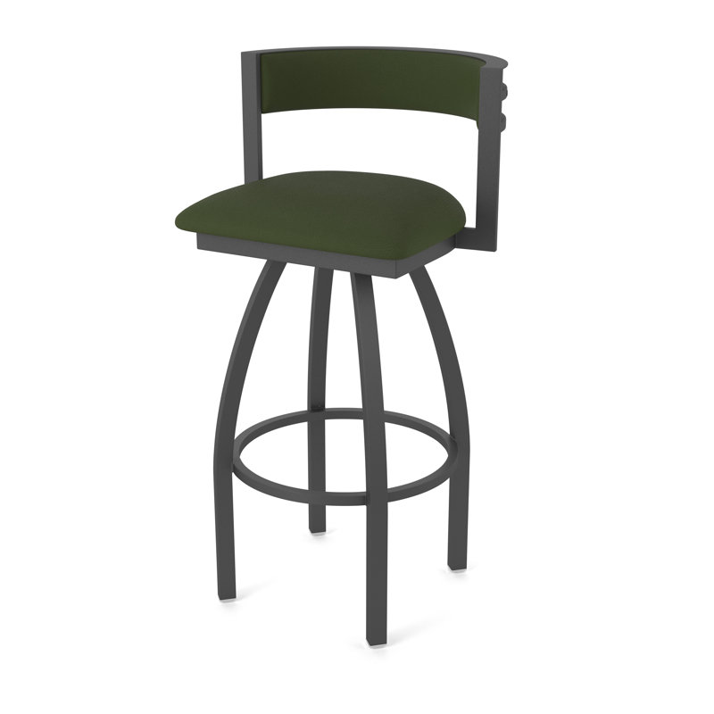 Tabouret Artémis, Vinyle - pin Canter, Étain, Tabouret de bar (siège d'une hauteur de 36 po)