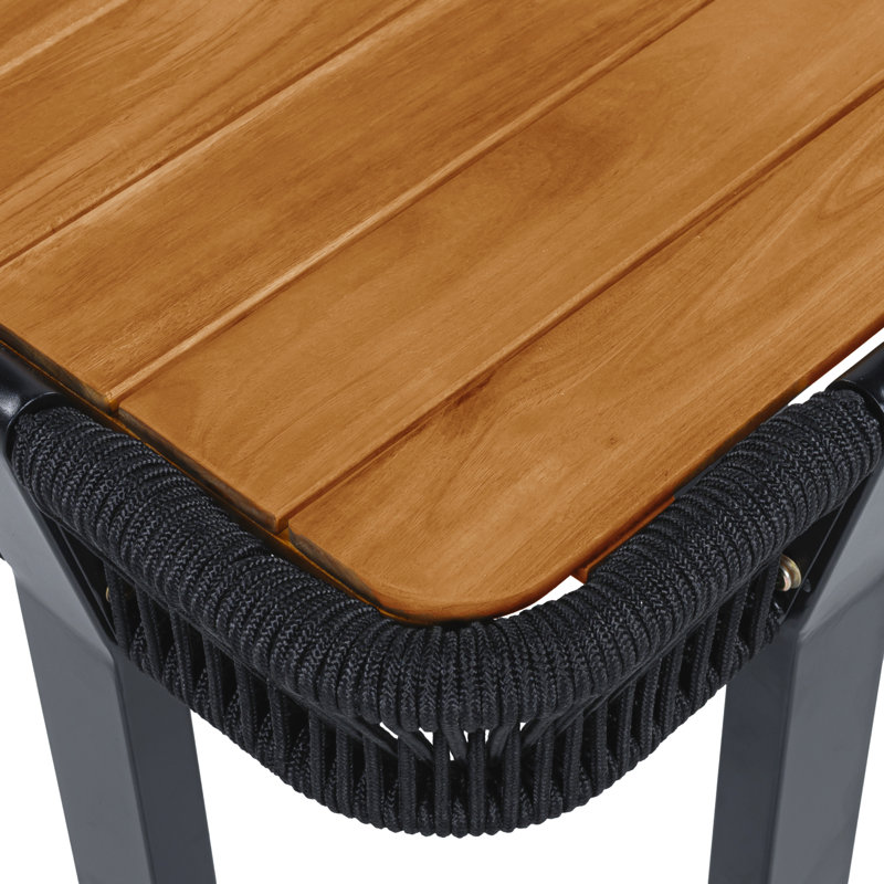 Tables de patio robustes, maison d'extérieur compacte en bois d'acacia et métal