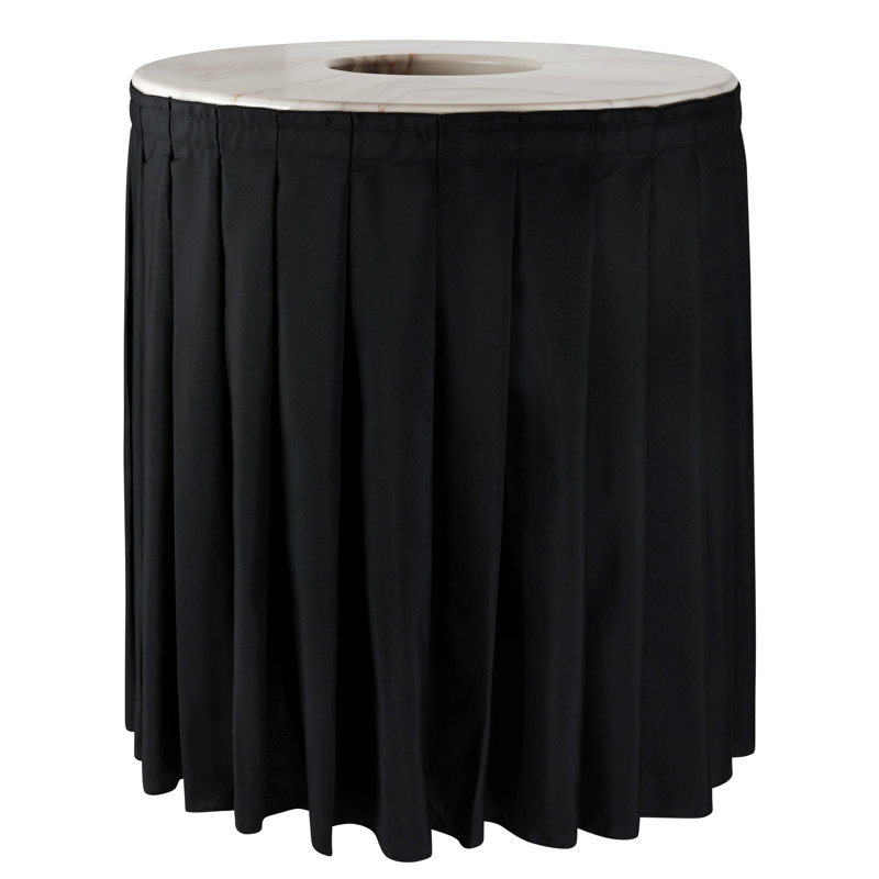 White Top Black Skirt Trash Can Cover