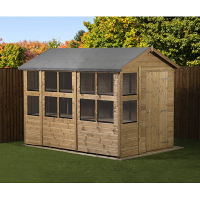 6 ft. W x 8 ft. D Solid wood Tongue & Groove Apex Garden Shed
