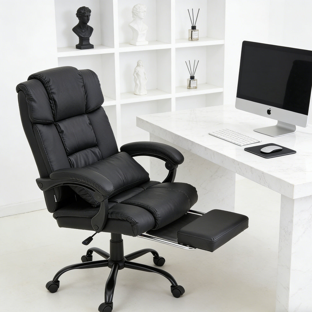 Swivel & Height Adjustable Office Chair with High Back
